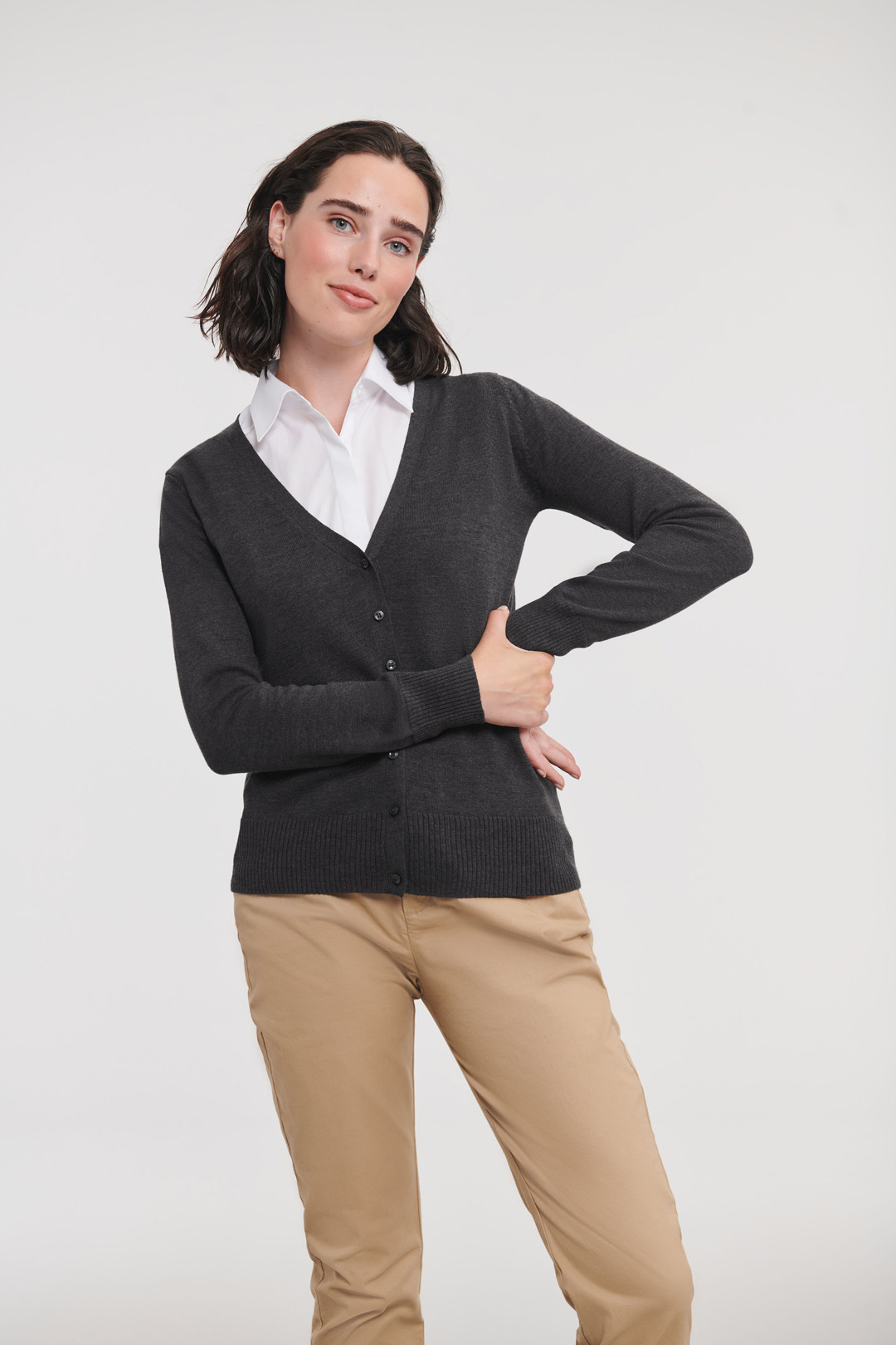 Ladies' V-Neck Knitted Cardigan