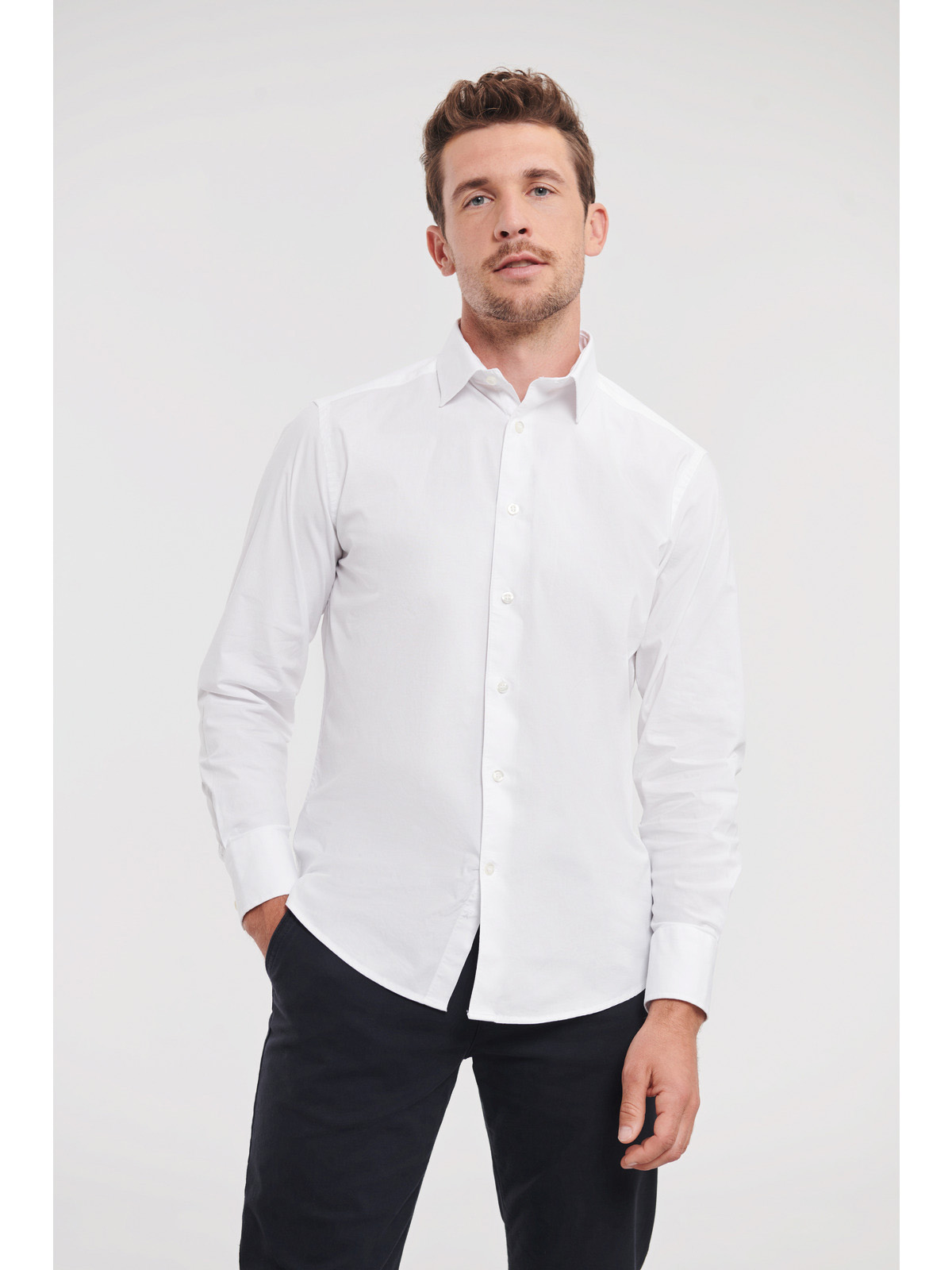 Men's Long Sleeve Fitted Stretch Shirt