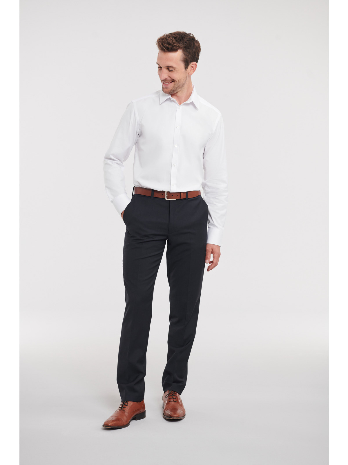 Men's Long Sleeve Tailored Herringbone Shirt